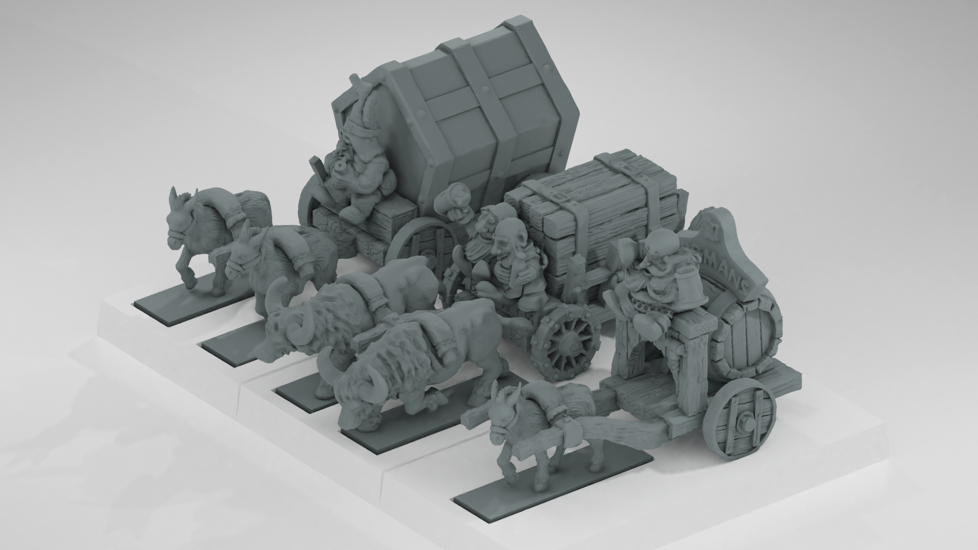 Warmaster Dwarfs Wagon Train