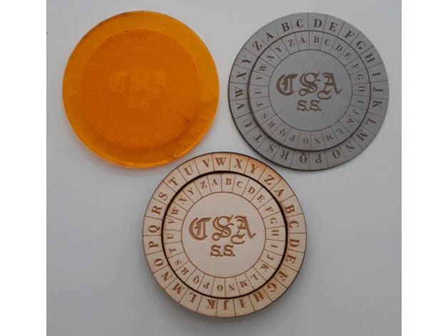 Confederate Cipher Disk (Caesar/Vigenère Cipher Disc)