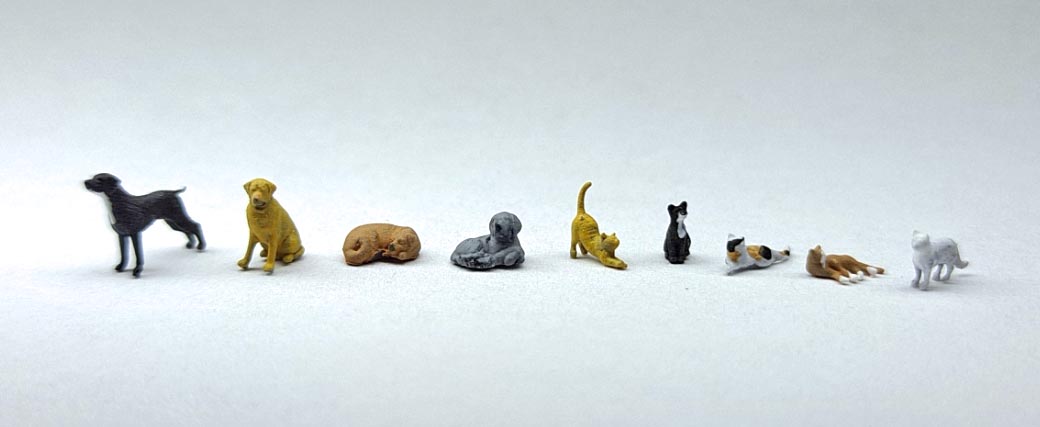 N Scale Dogs and Cats