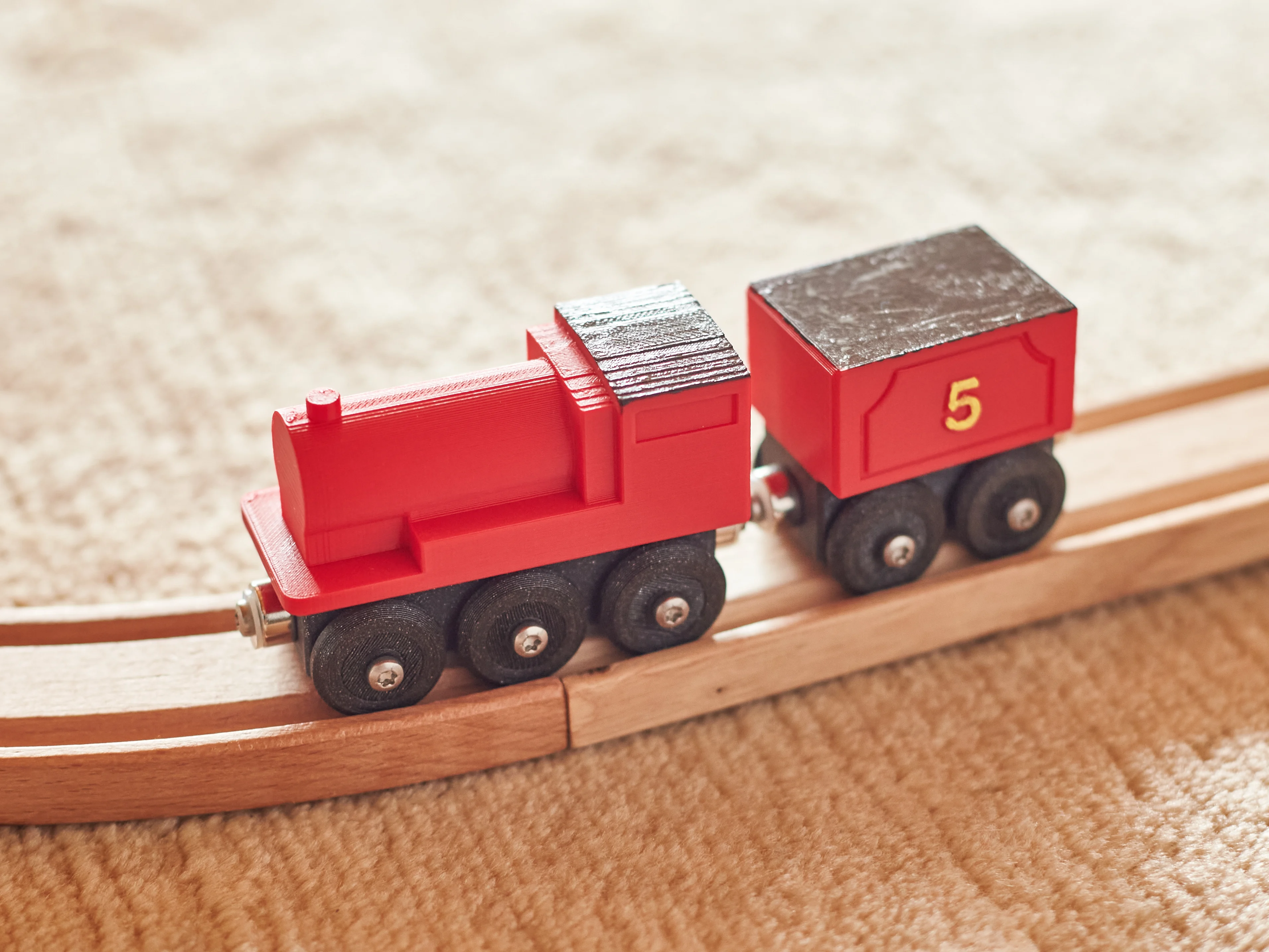 Red Engine Toy train (BRIO / IKEA compatible)