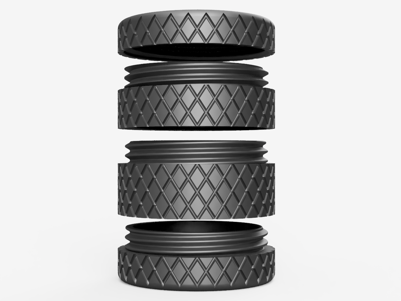 Round container with infinity height