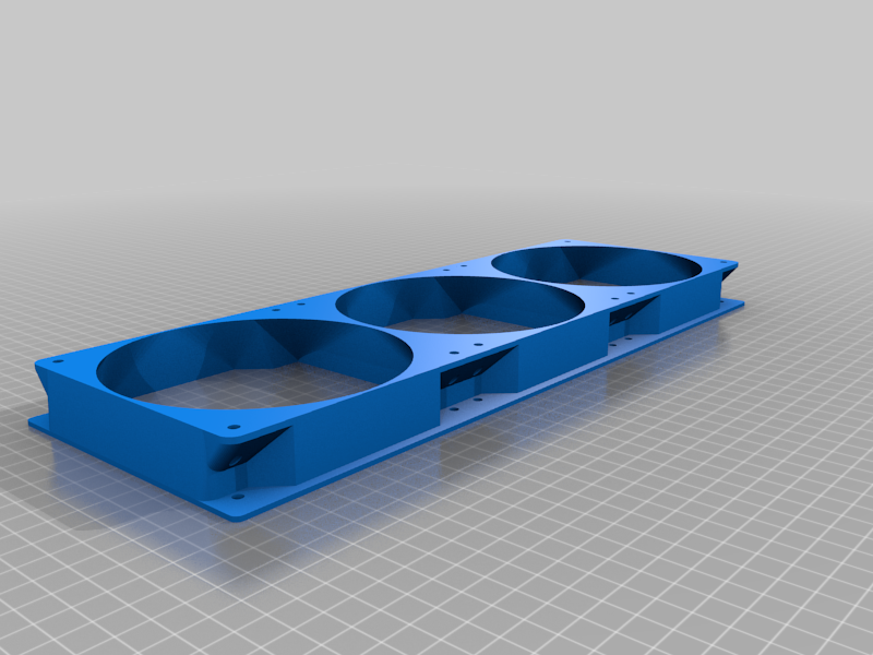 Fan shroud for 360mm water cooling radiator (parametric)