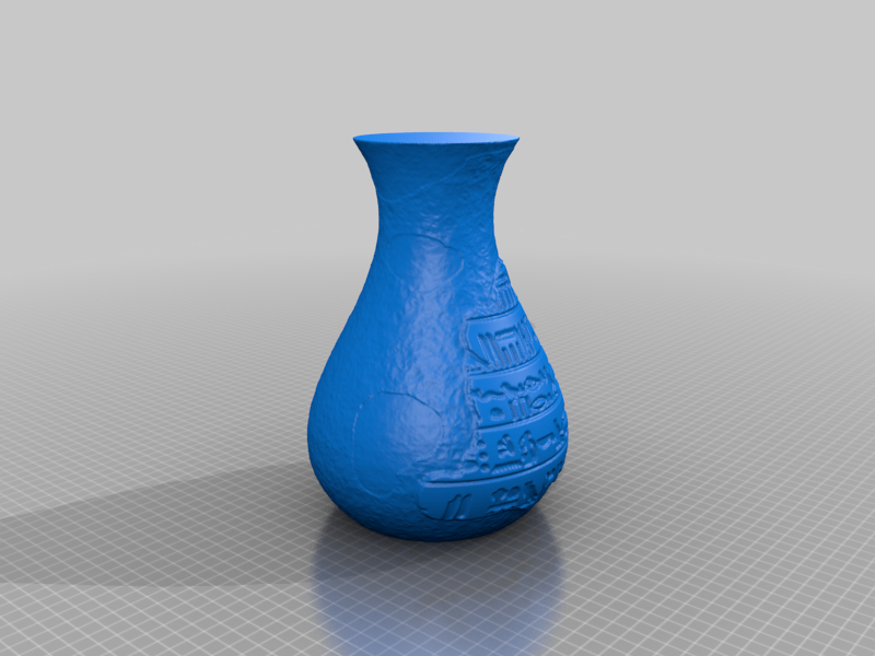 Damaged Ancient Egypt vase with hieroglyphs