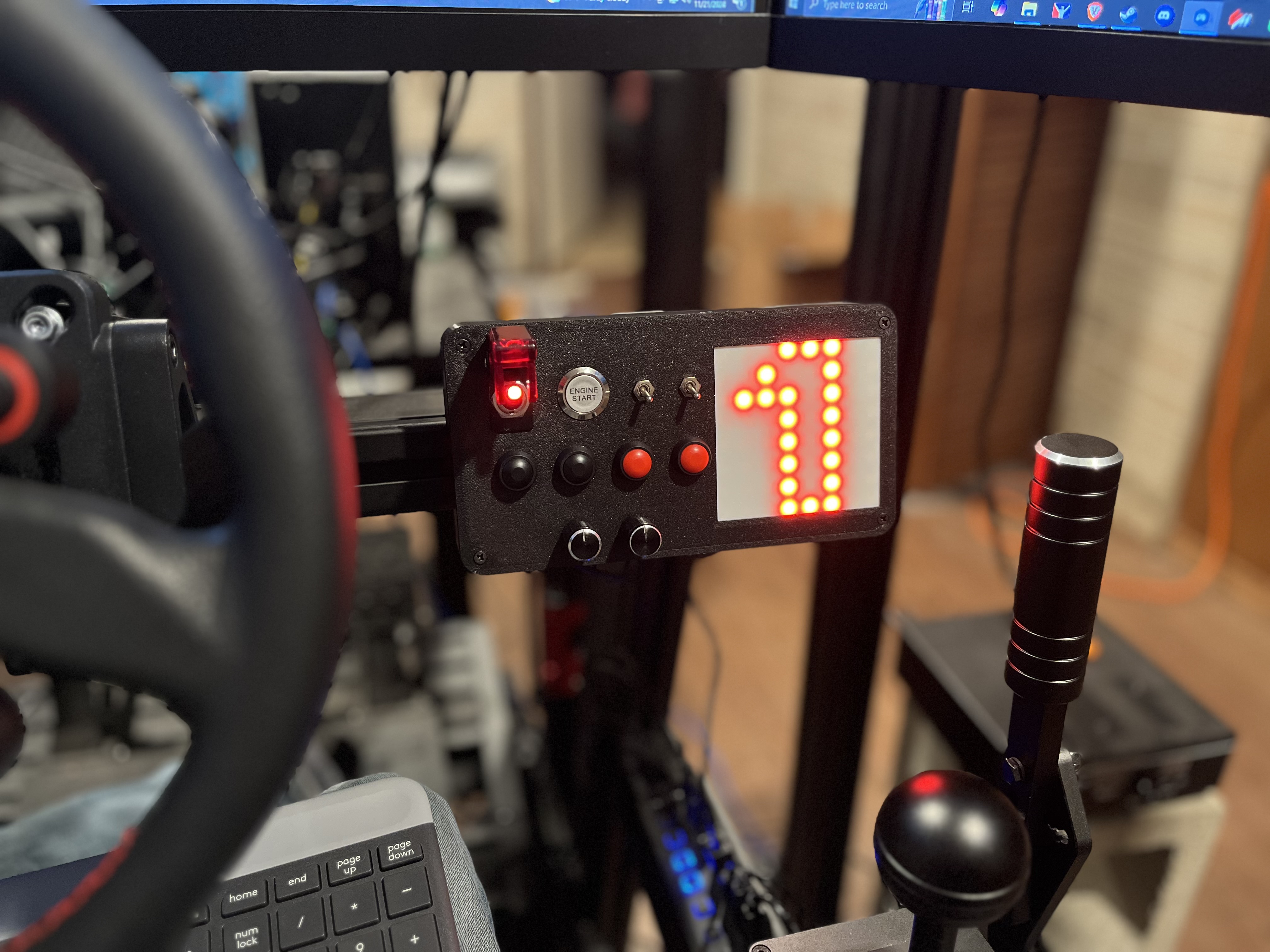 Button Box with 8x8 LED Matrix For Flags And Gear Indicator