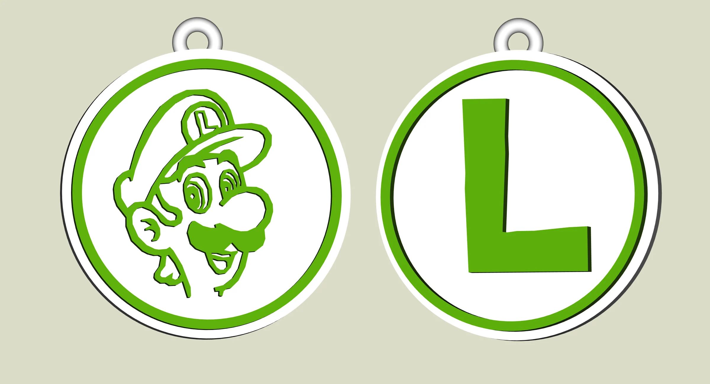 Luigi Super Mario earring, key chain, dogtag, jewlery