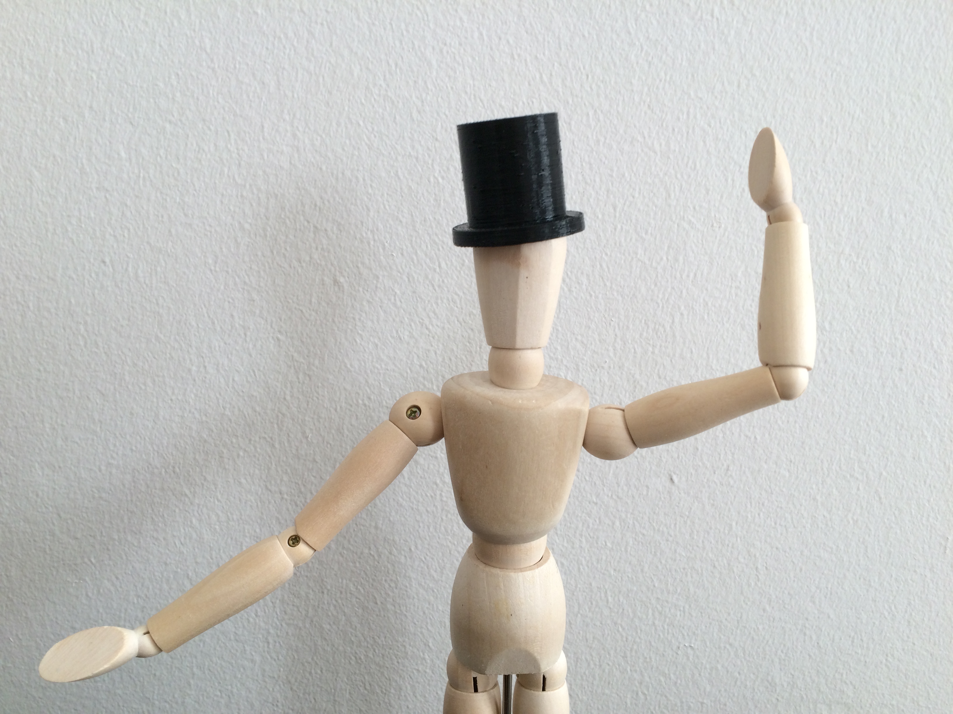 Wooden Mannequin Top Hat