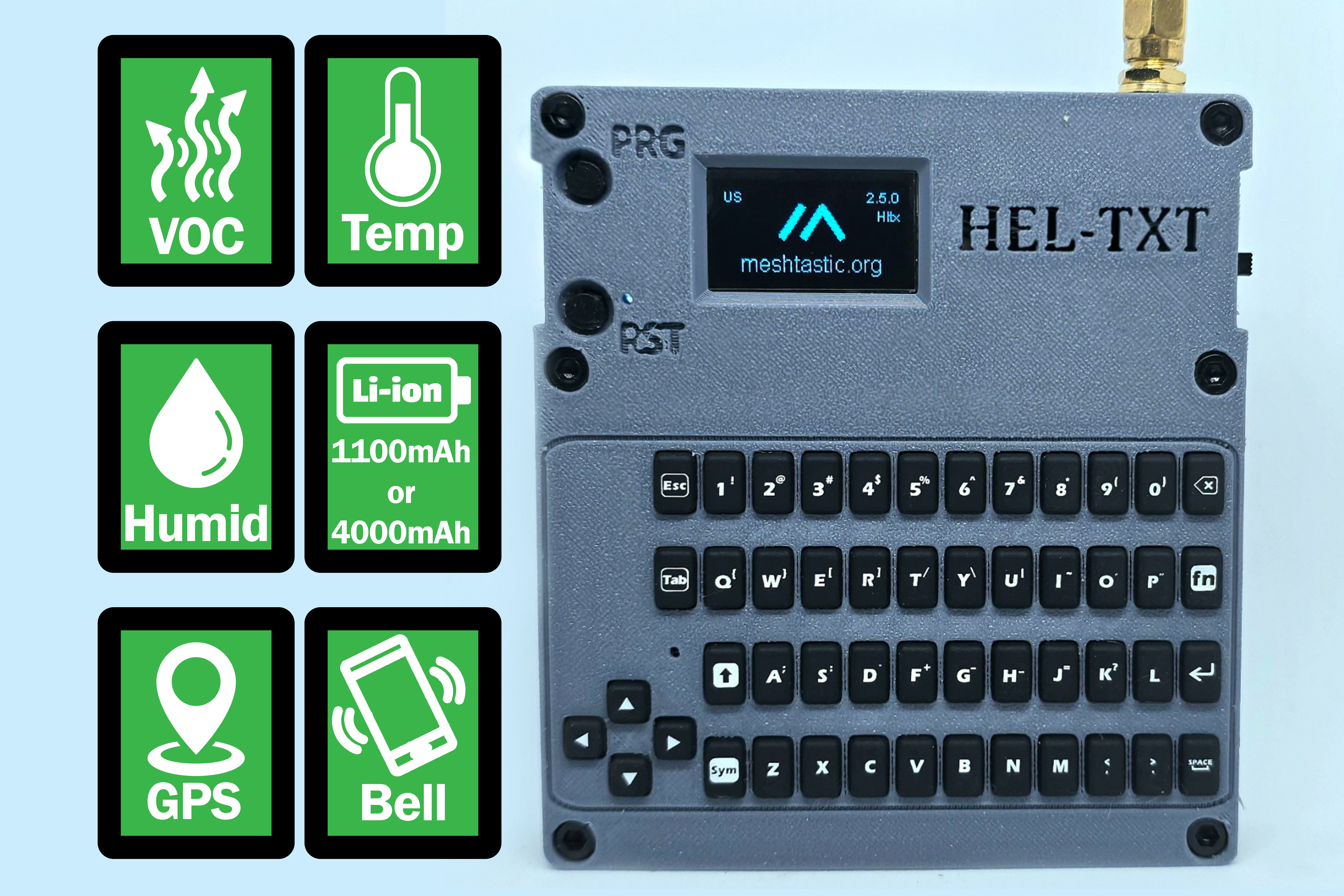 Hel-Txt - Standalone Meshtastic communicator (Heltec ESP32 V3/V2)