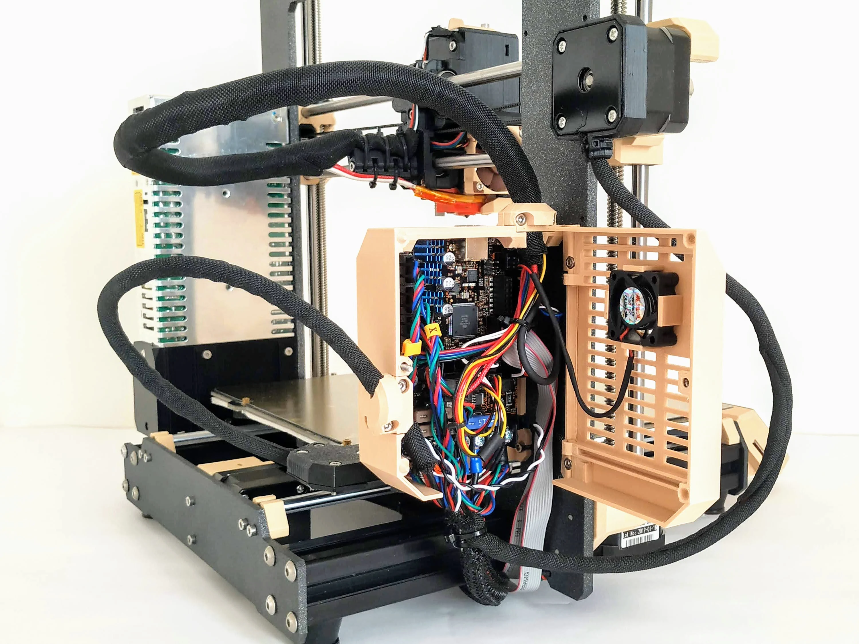 Mirrored Einsy Case for Prusa Mk3 (with heatsink window)