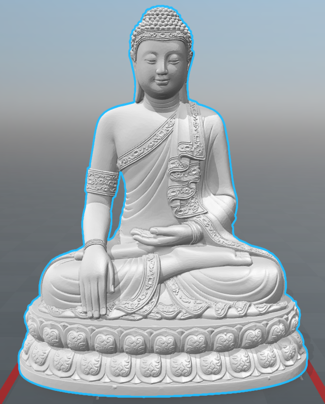 Thailand Buddha Lower Poly count and flat bottom