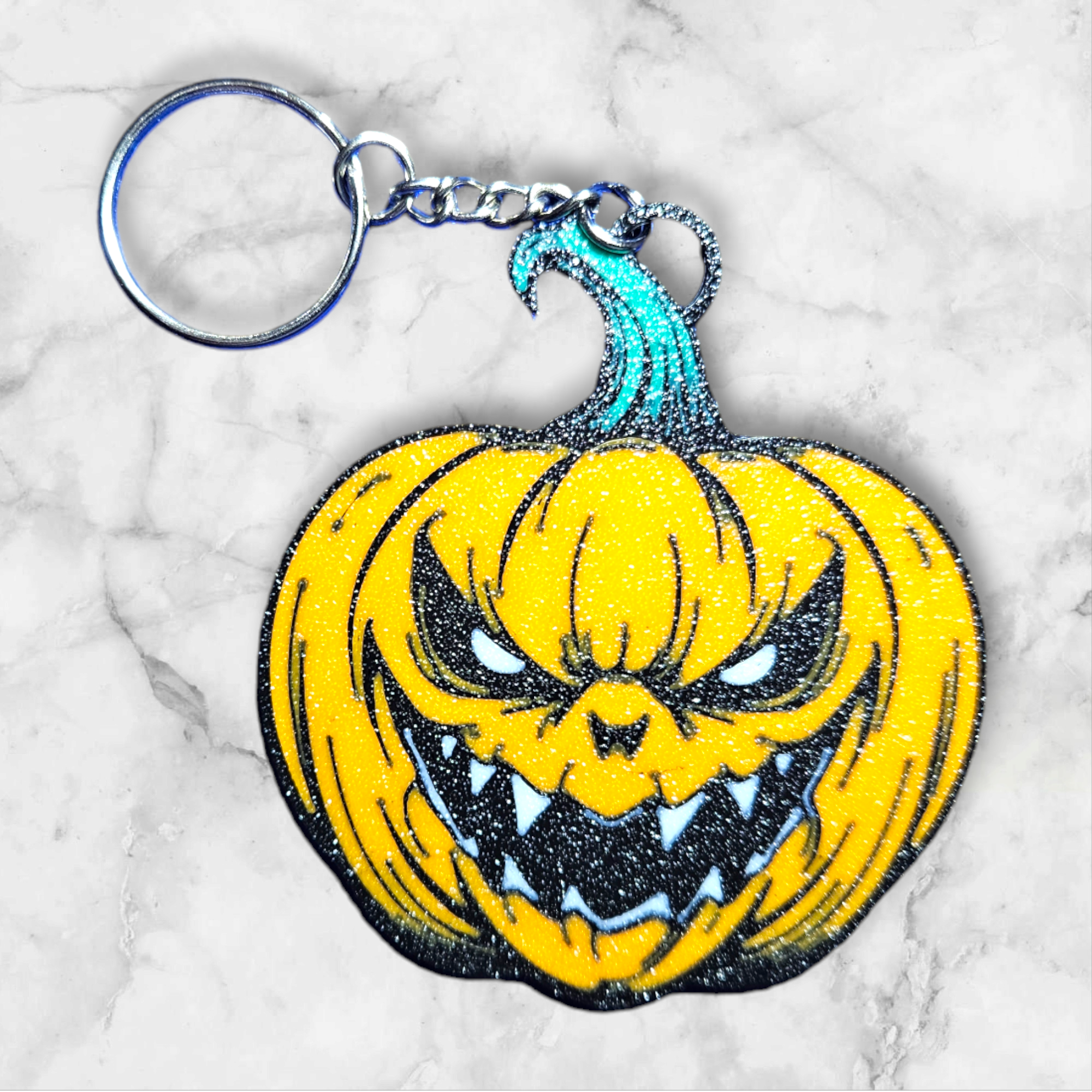 Halloween Jacko Killer Pumpkin Keychain