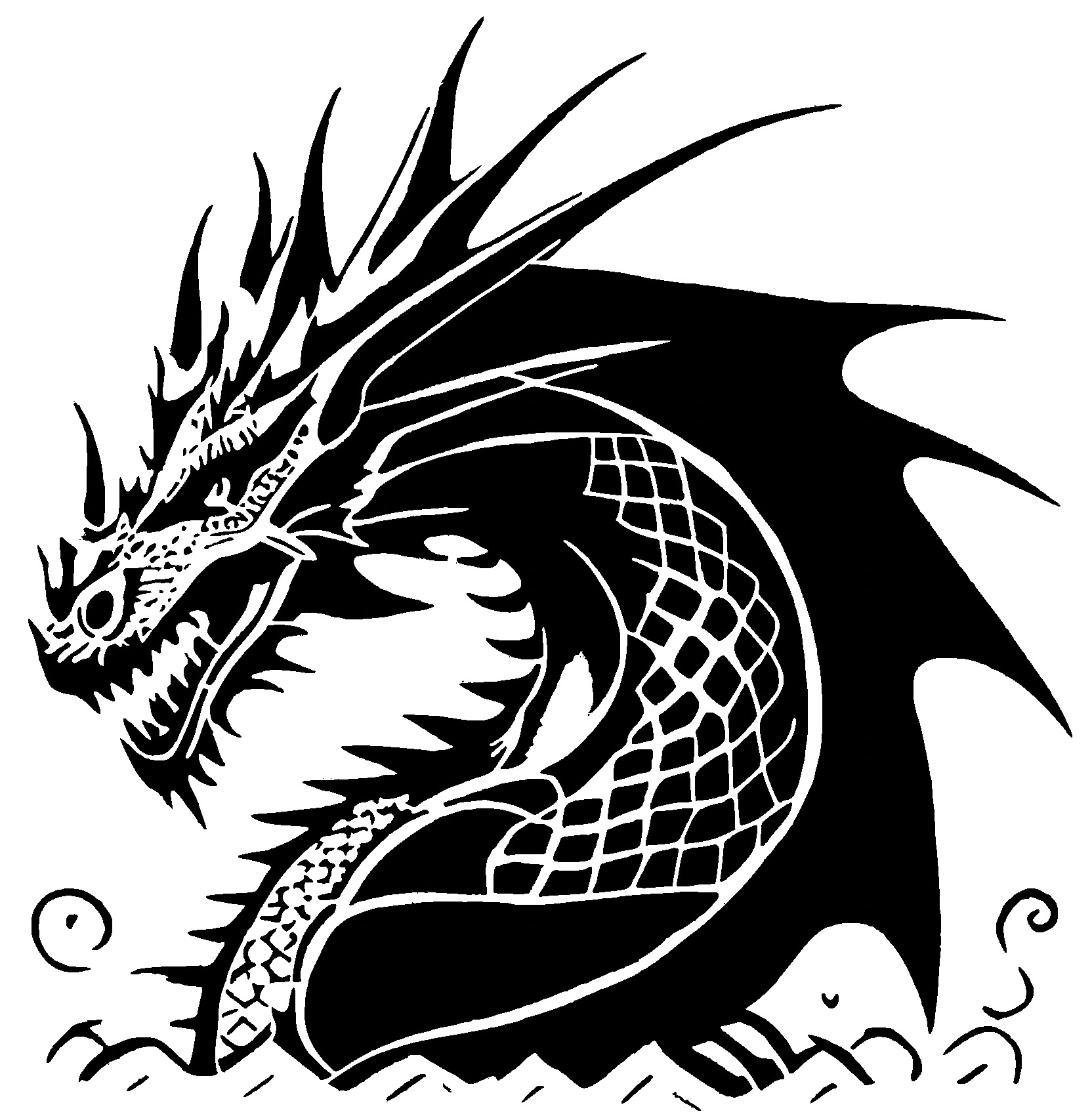 Ai Sea Serpent stencil
