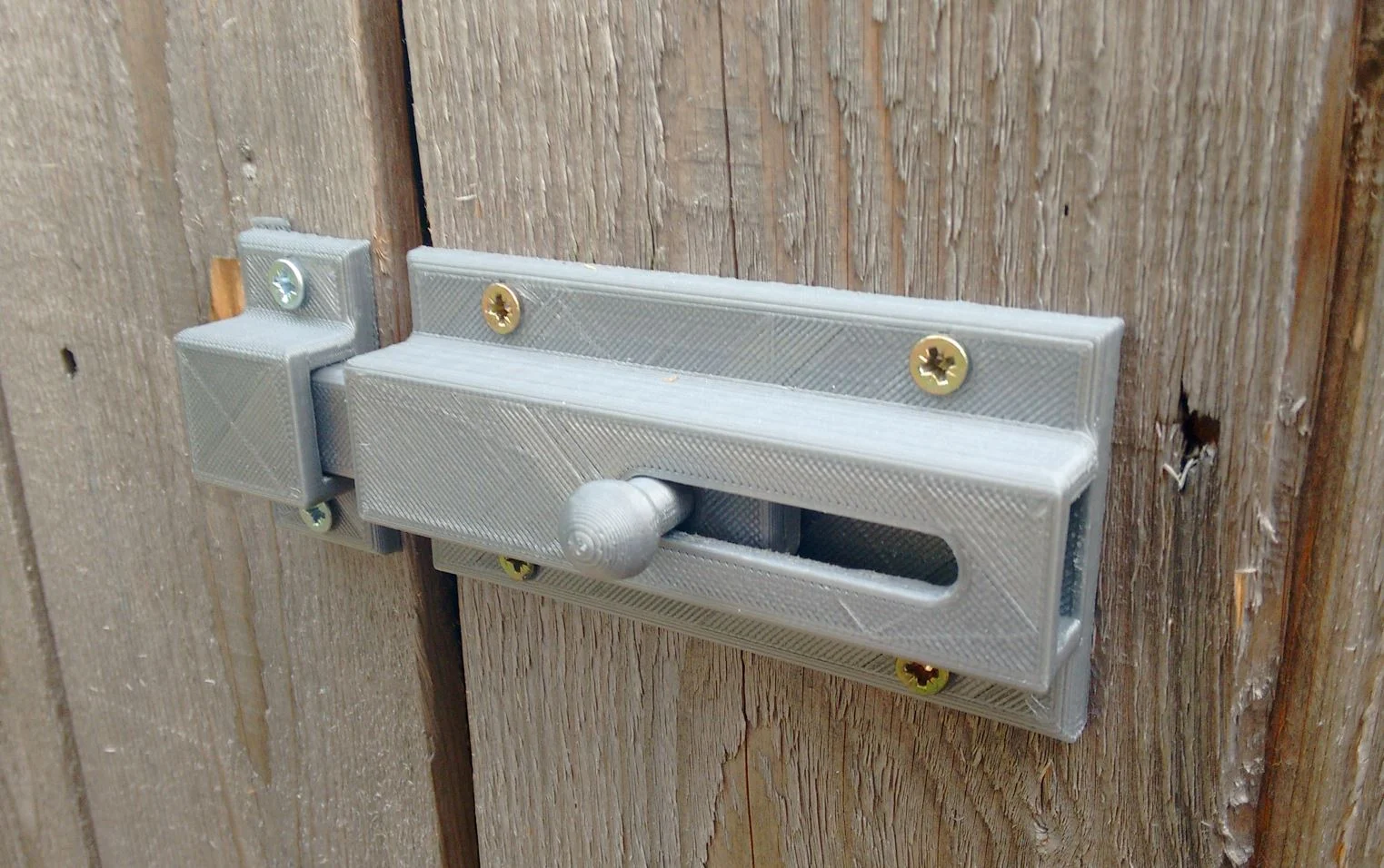 Sliding Door bolt Print fully assembled