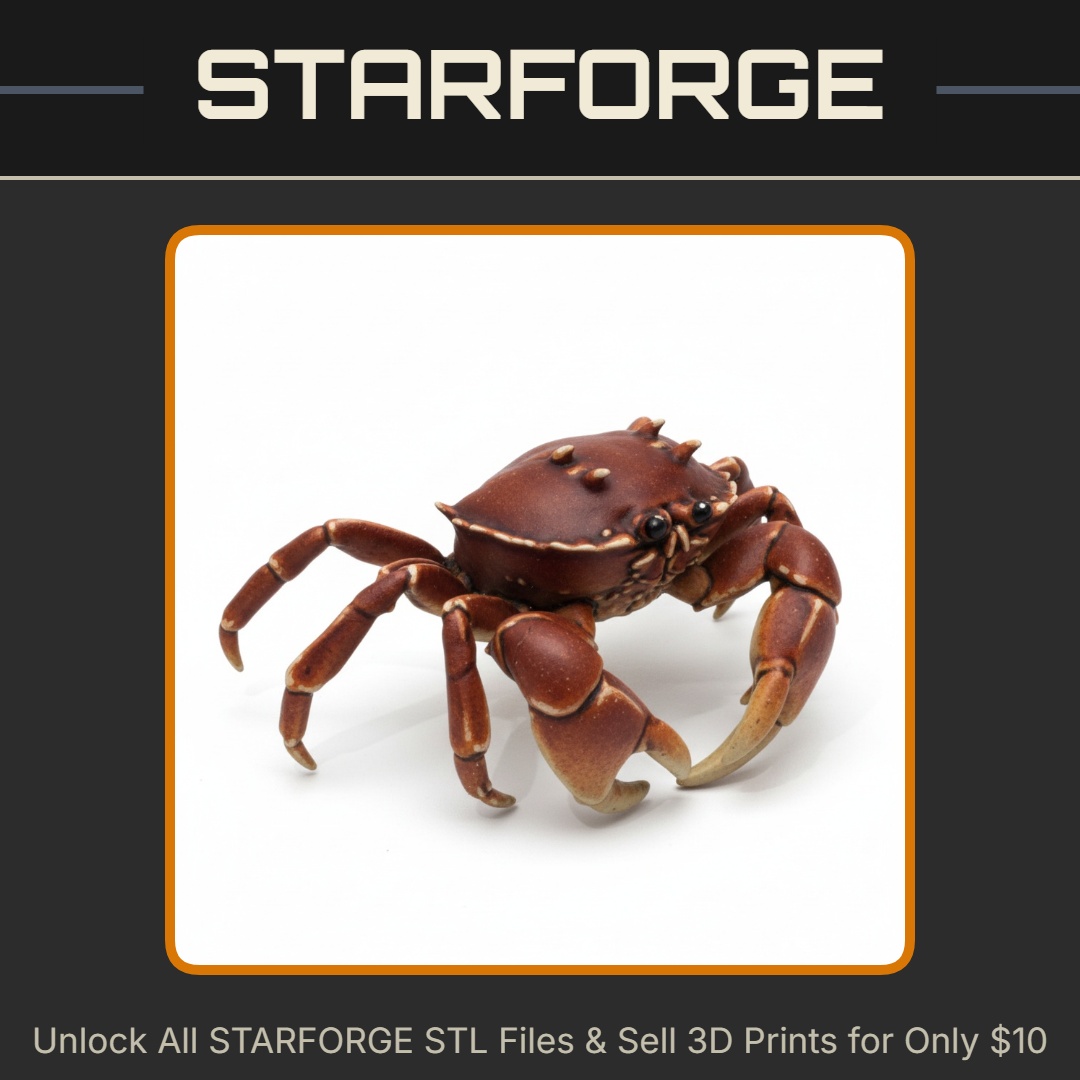 28mm Sci-Fi Alien Crab Creature for Interstellar Expeditions StarForge Kits 3D Print STL File