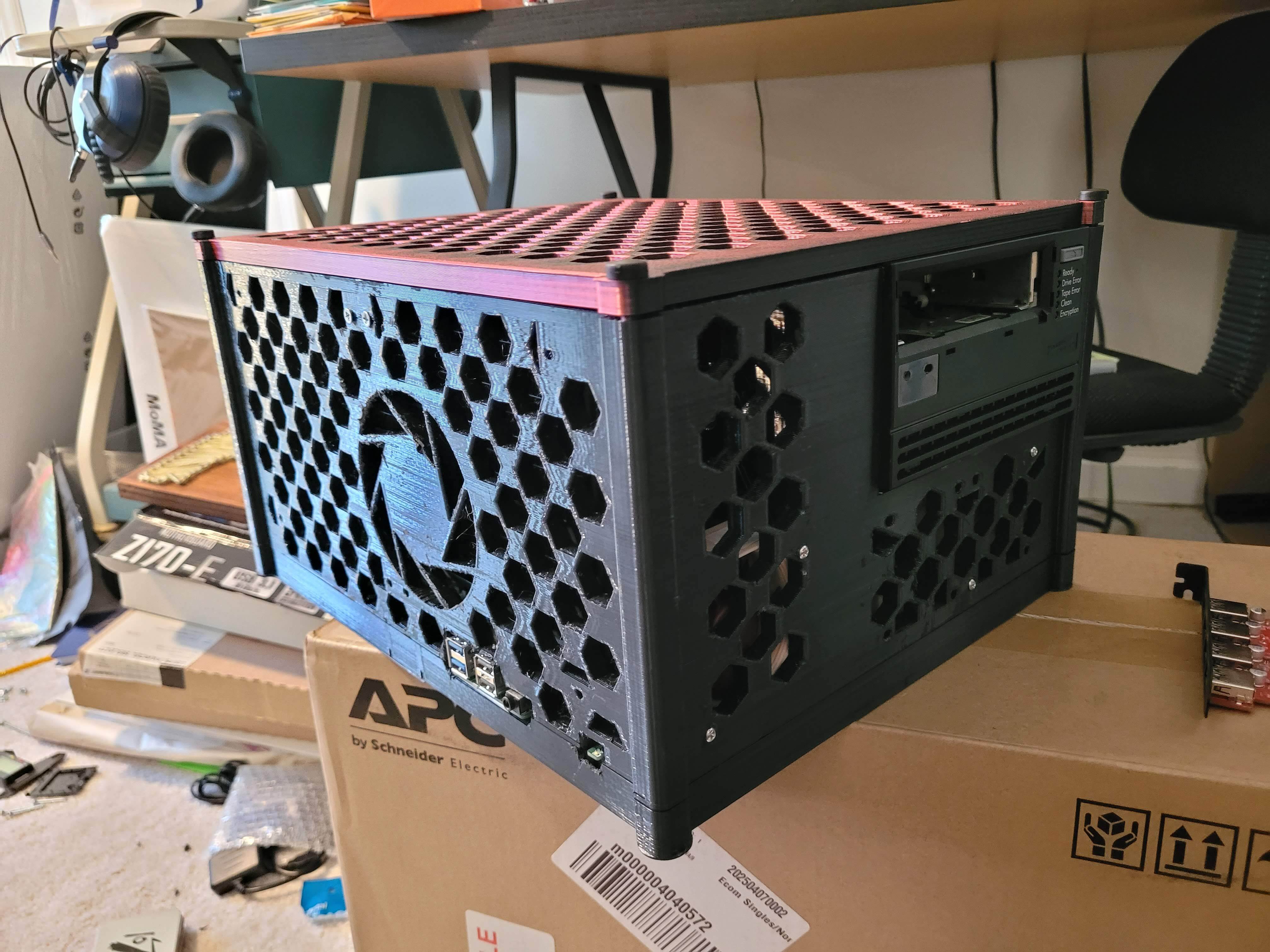 Dell Optiplex MT motherboard with 5.25" drive bay for LTO Tape Drive (Remix of "A Micro-ATX PC CASE")