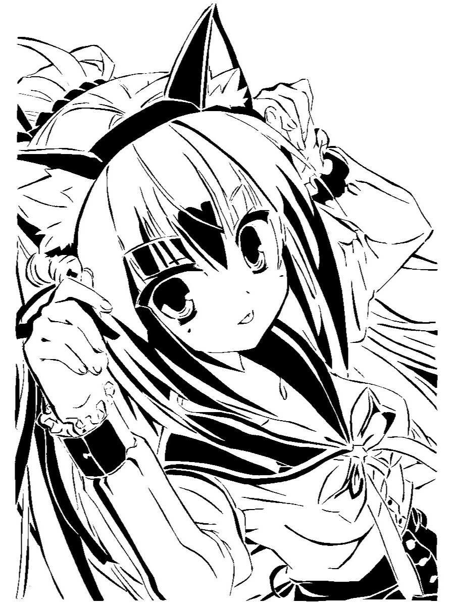 Anime Catgirl stencil