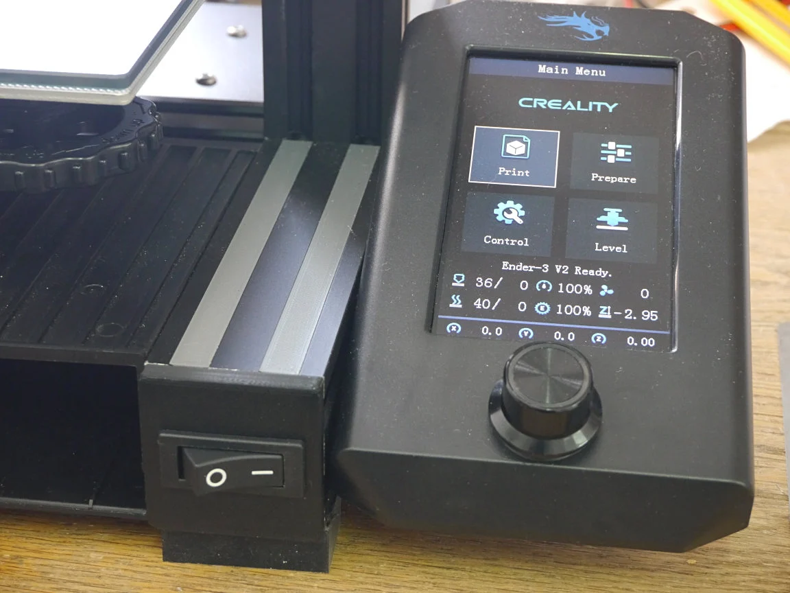 Power switch front mount for Ender3v2