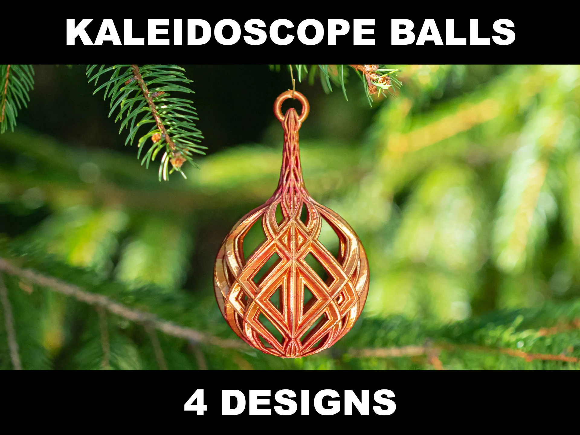 Kaleidoscope Christmas Balls with Stems