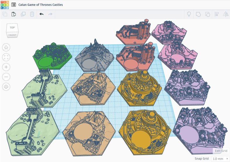 Game of Thrones Castles Catan Tiles For Dakanzla's 2.0 Magnetic Board