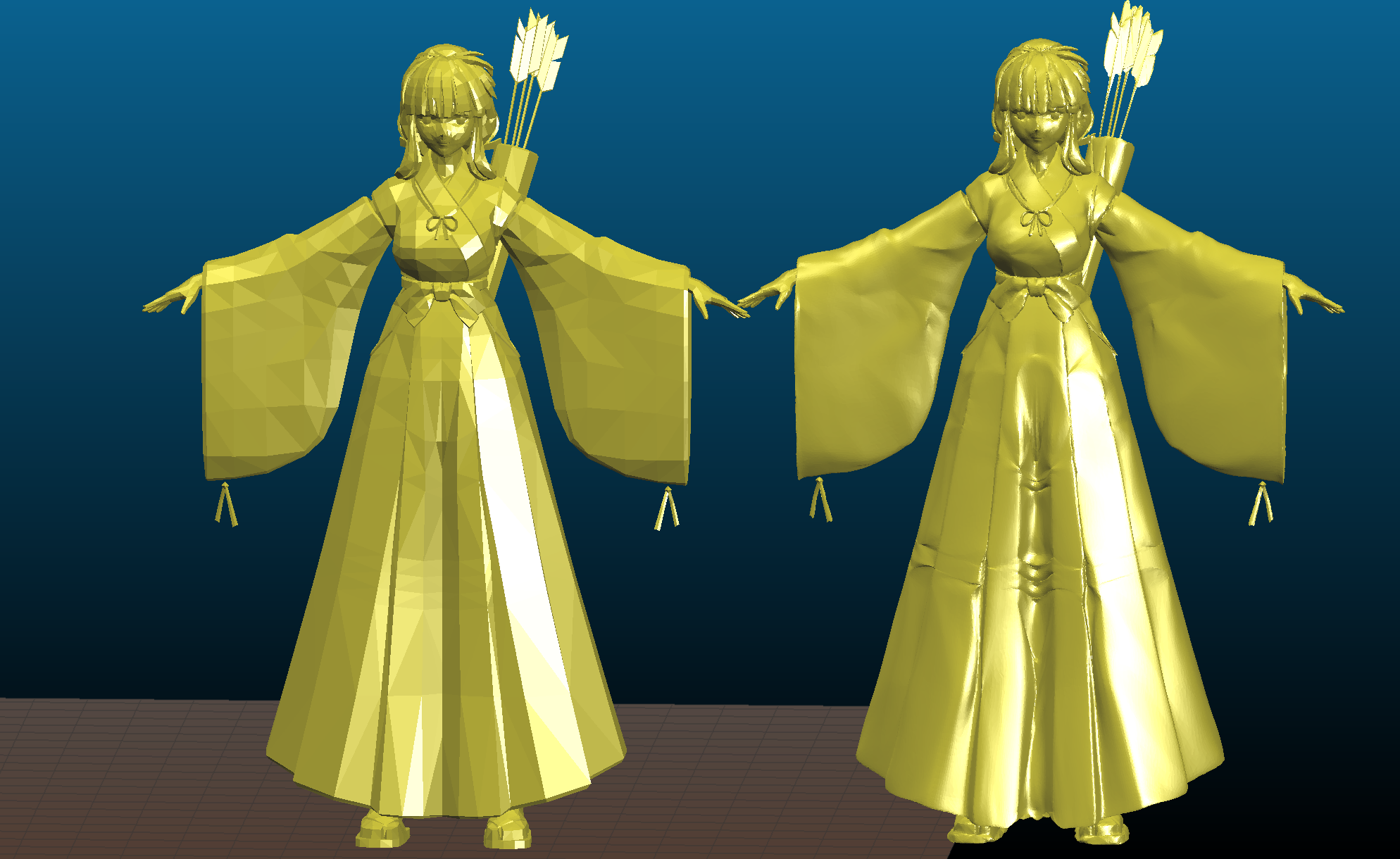 Kikyo archer figure - Japanese Anime figure - Enchanced