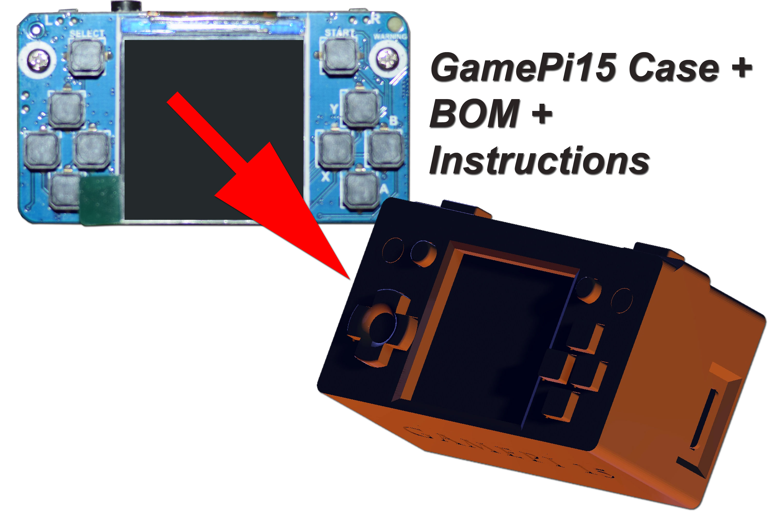 Waveshare GamePi15 GamePi 15 Case for Raspberry Pi Zero