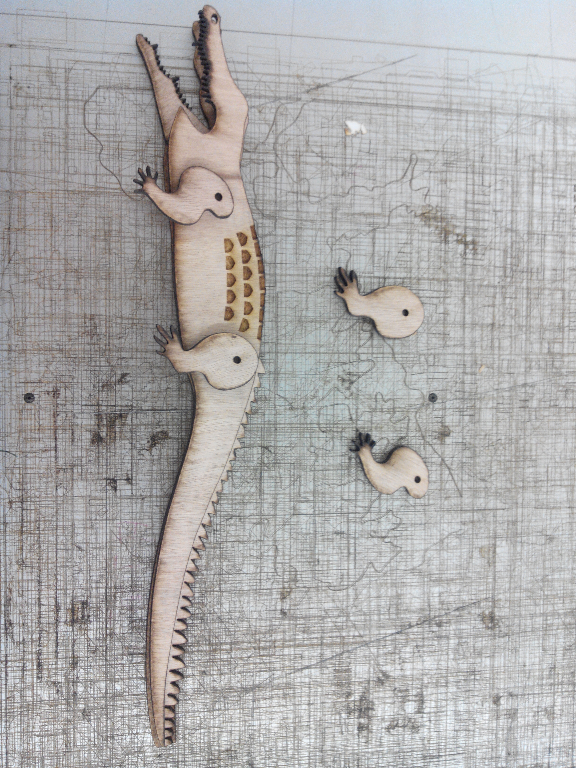 crocodile articulé lasercut