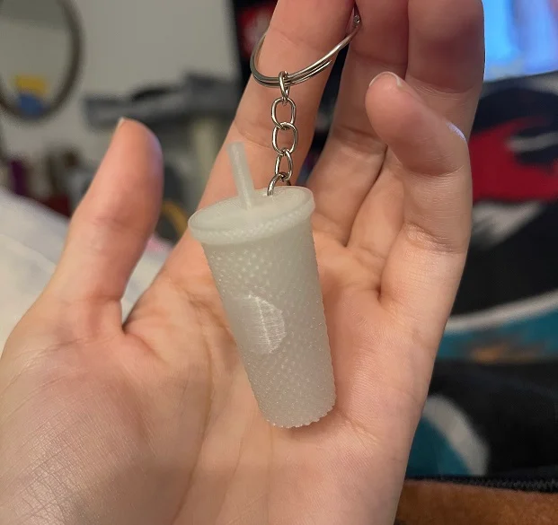 Starbucks Style Studded Tumbler Keychain