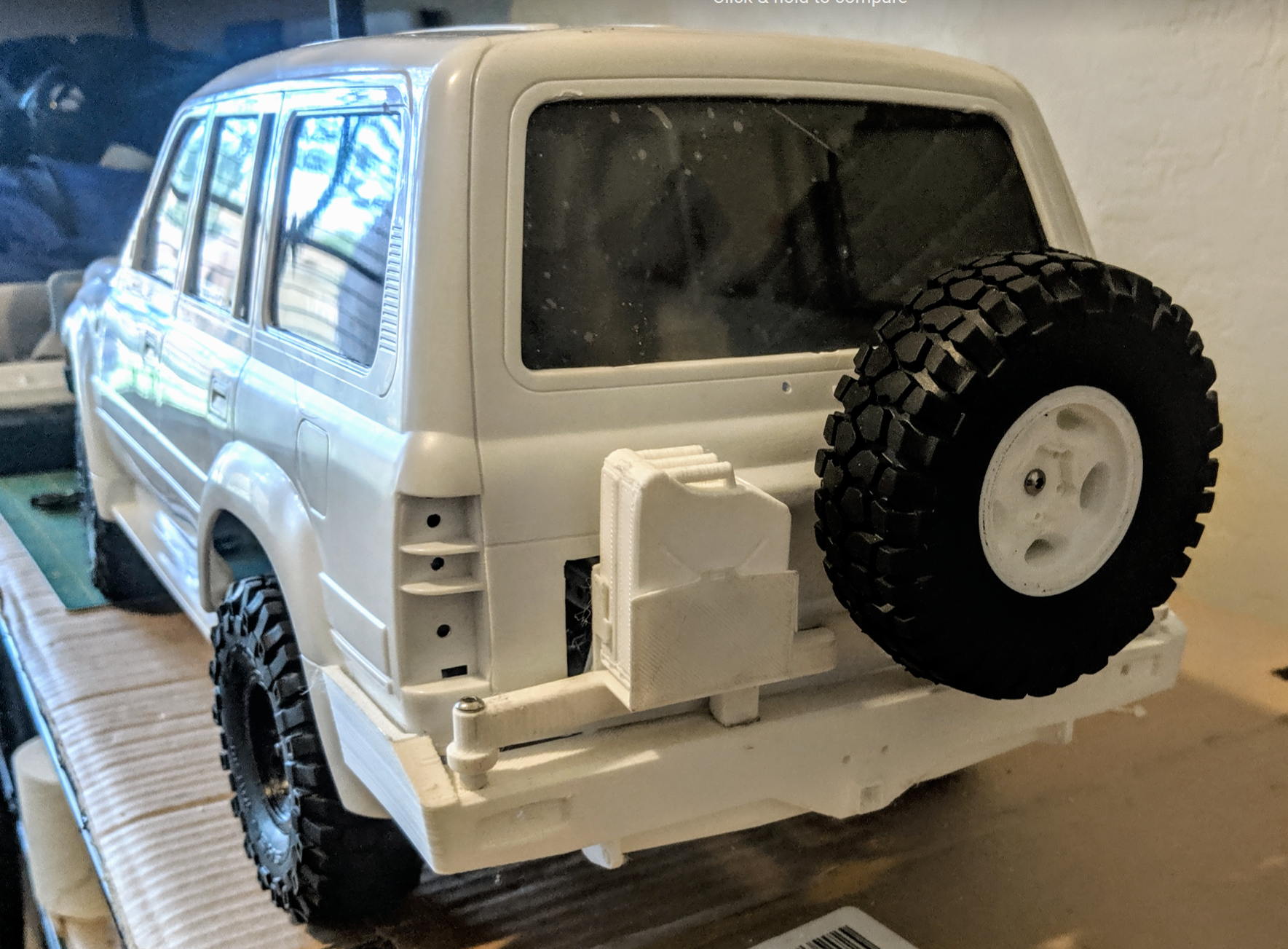Scale Kaymar Rear Bumper and body bracket for 1:10 Axial SCX10 Land Cruiser FJ80 Hardbody