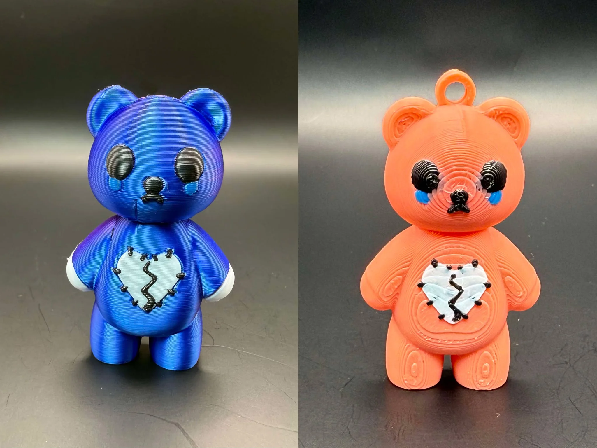 Broken Heart Sad Bear Figure and Keychain