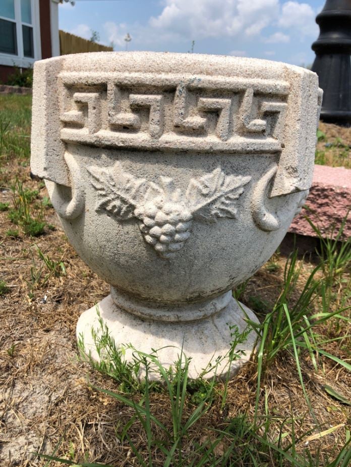 Greek Key and Grapes Planter Grecian Style