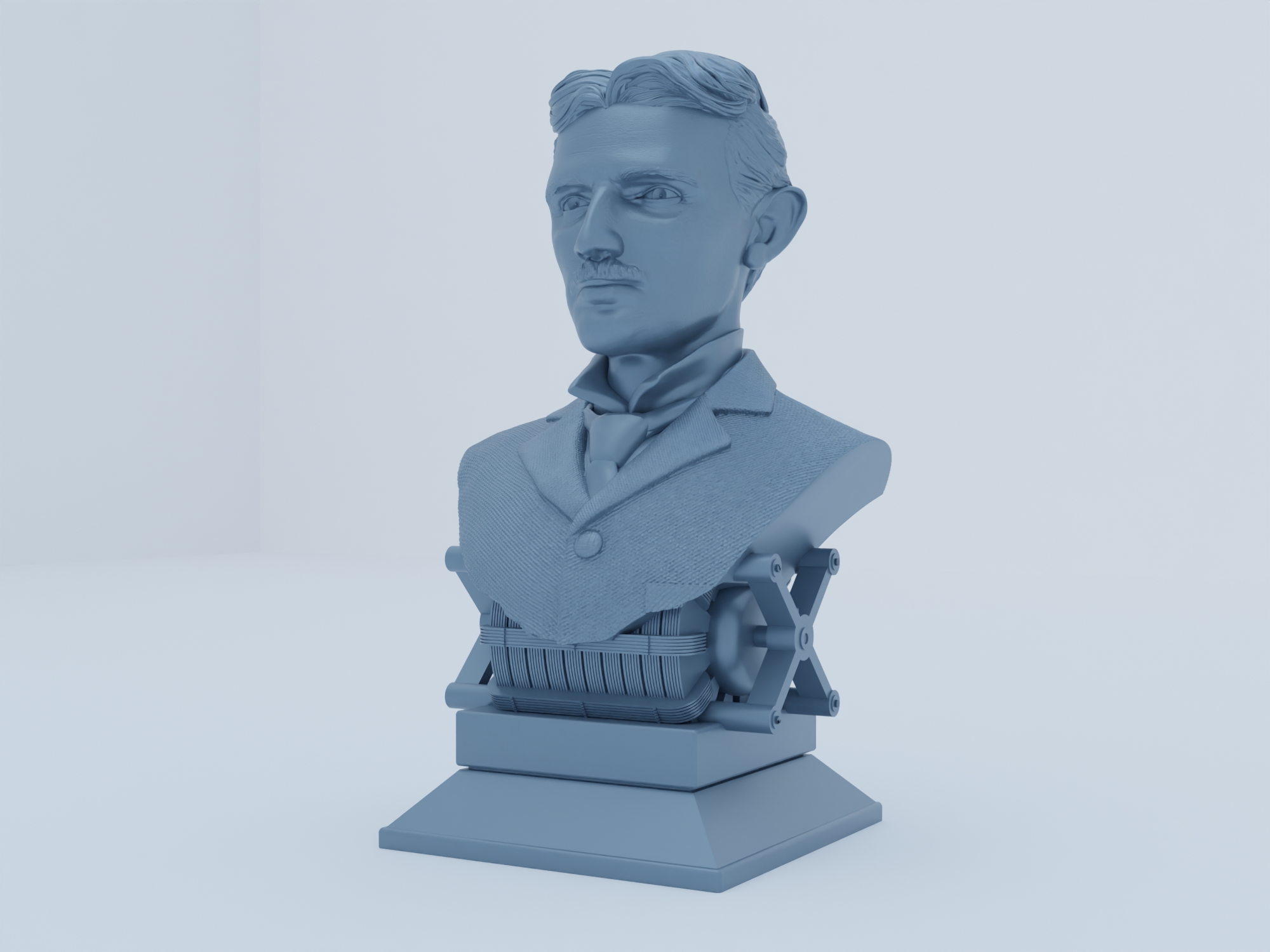 Nikola Tesla Bust AC Motor Inventor