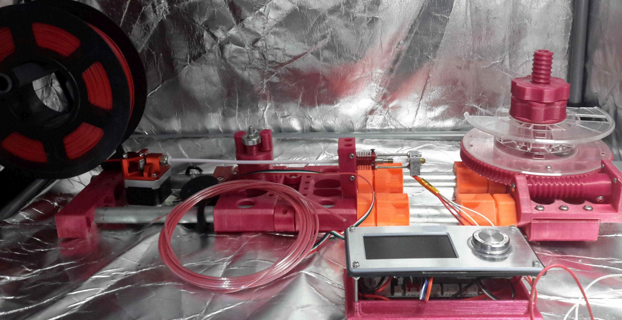 Pet Bottle pulling machiine - dual core filament mix