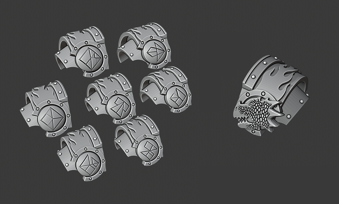 Flamedragons shoulderpads