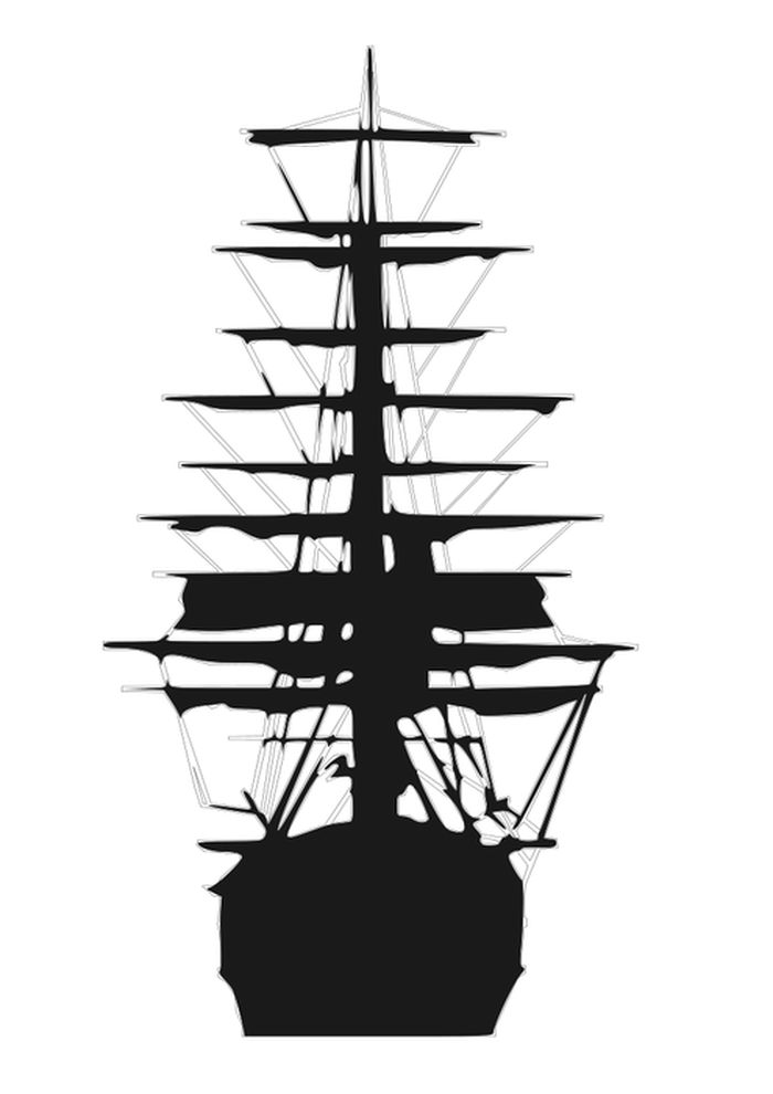Lampe marine-silhouette bateau