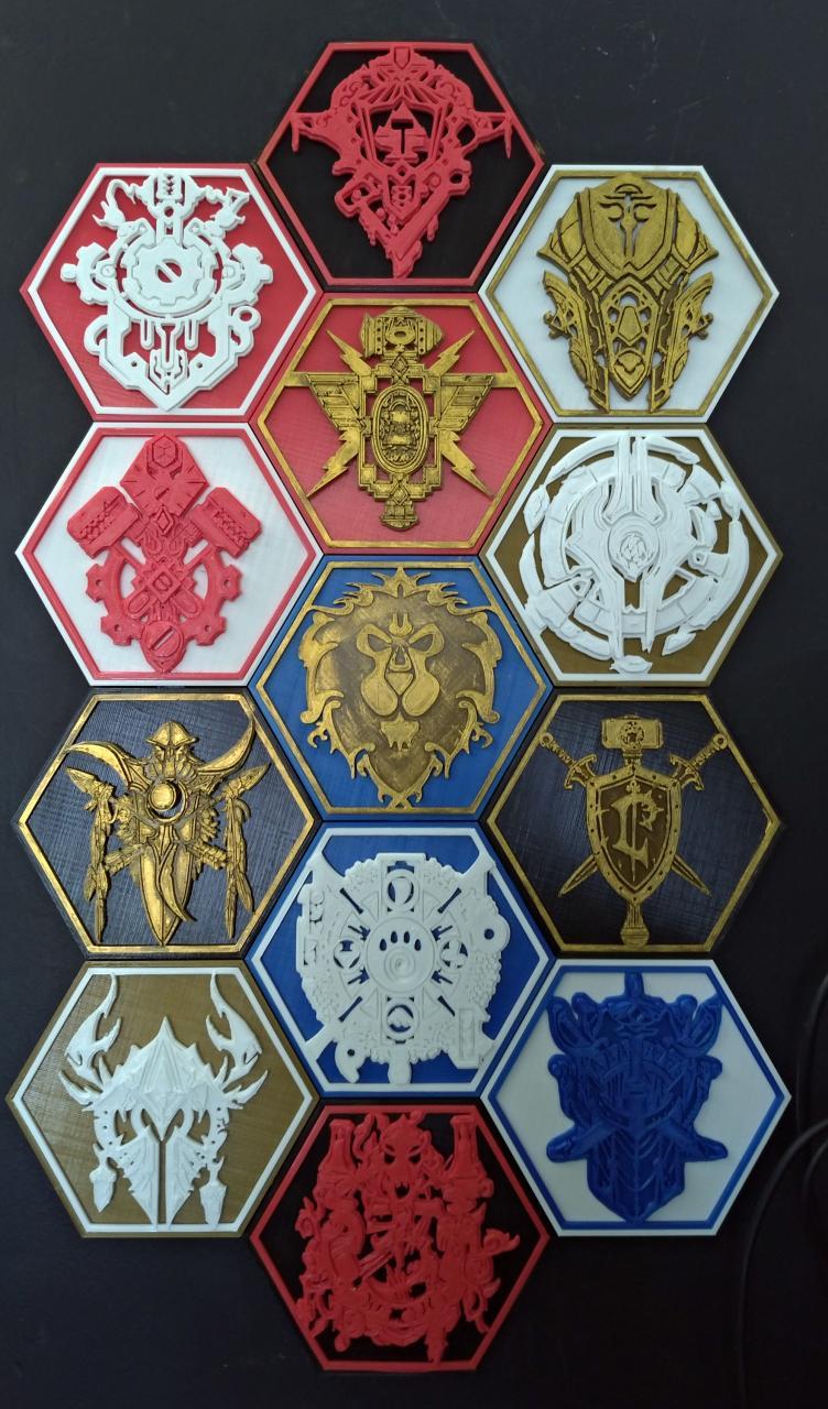 World of Warcraft Hex Mural ( Alliance  Races Crest )
