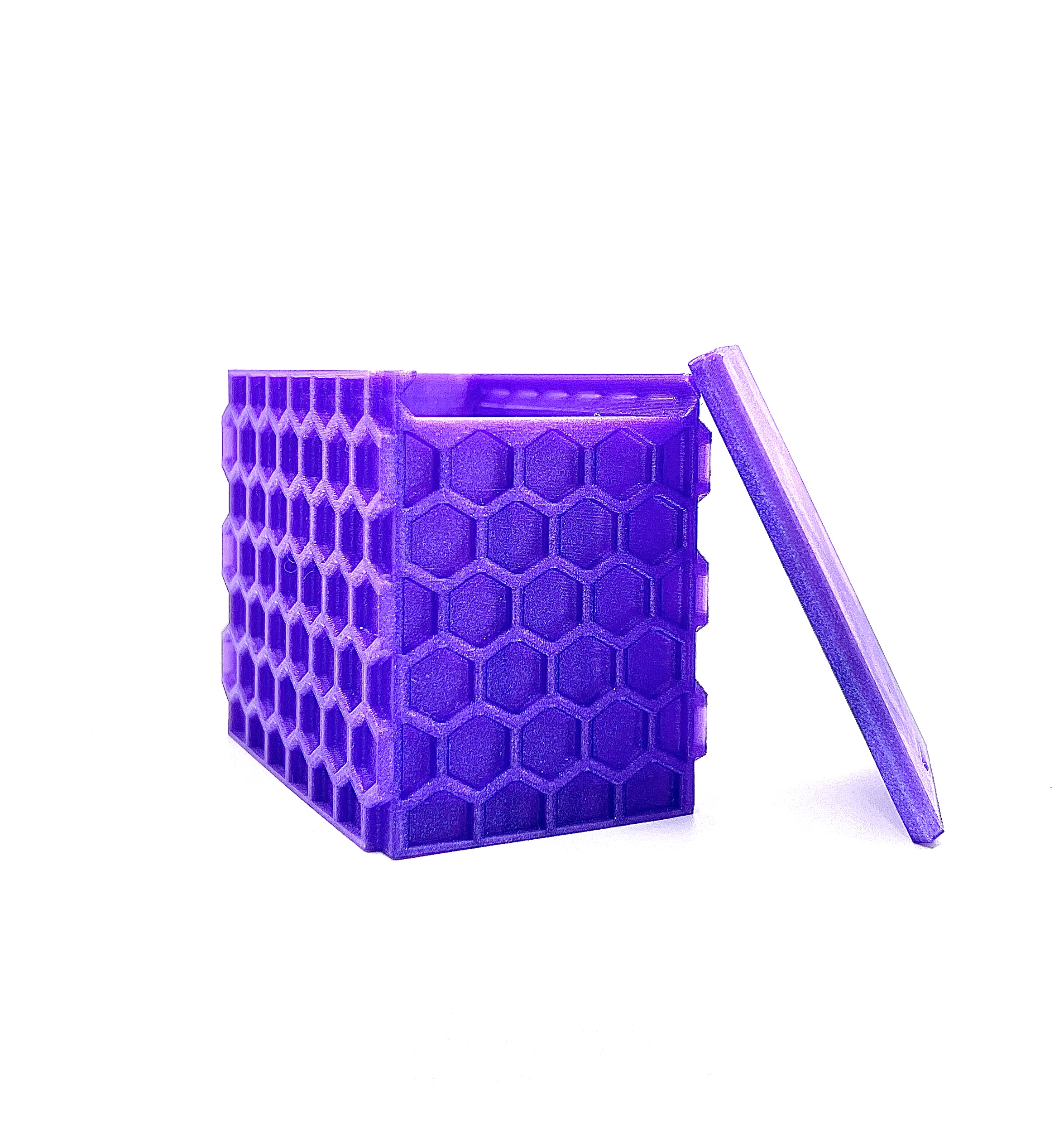 Honeycomb box with sliding lid.