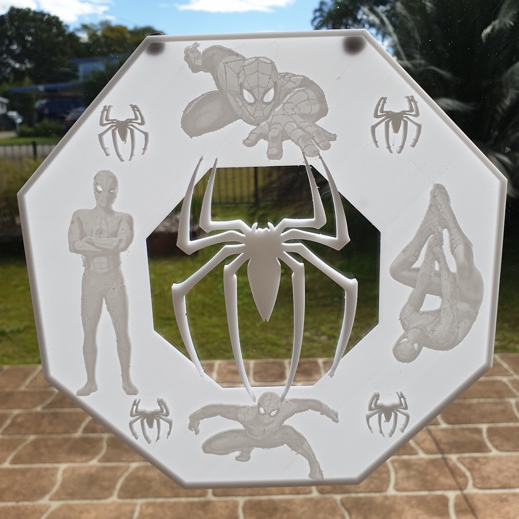 Spiderman lithophane window art