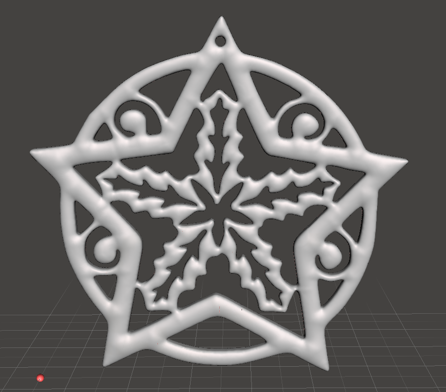 Christmas Tree Ornament - Star with holly