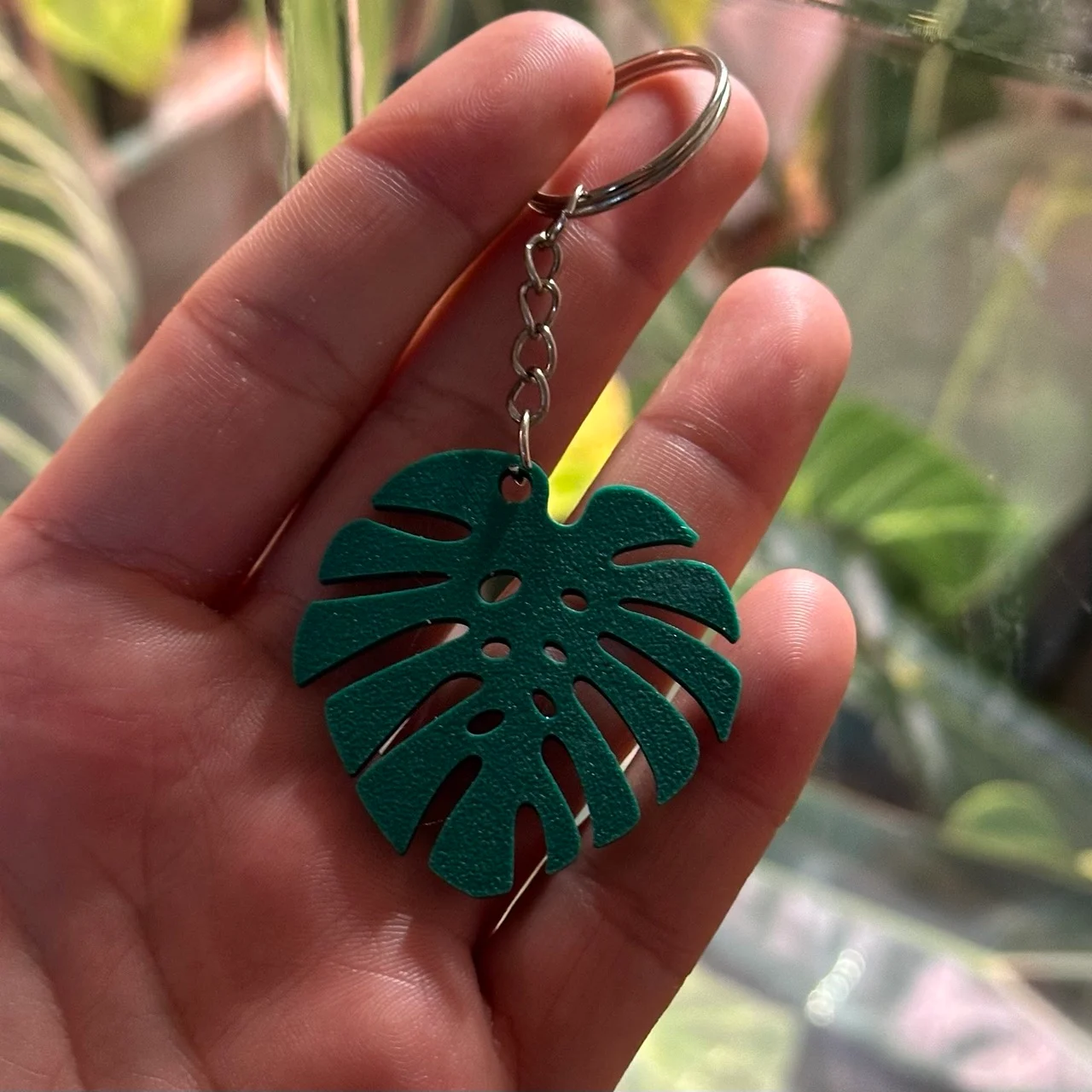 Monstera Keychain