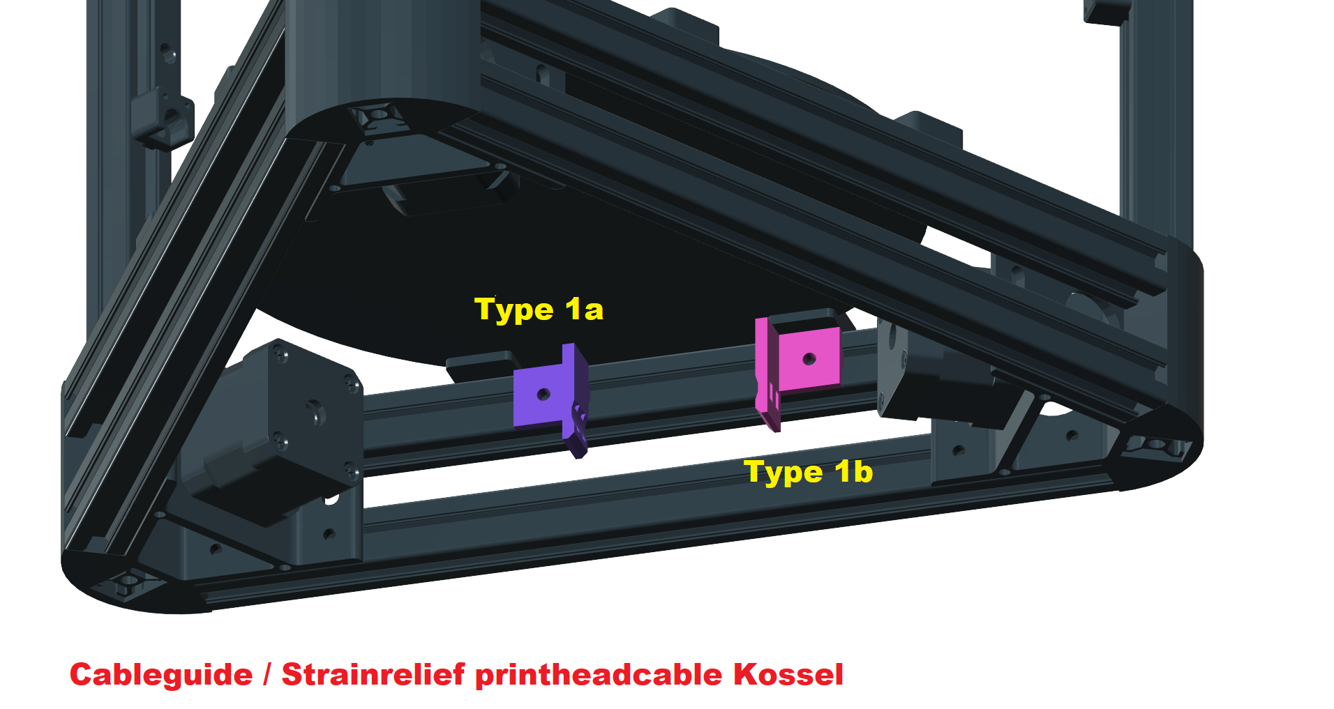Cableguide / strain relief for printhead cable Kossel