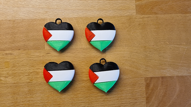Heart shapped Palestine flag
