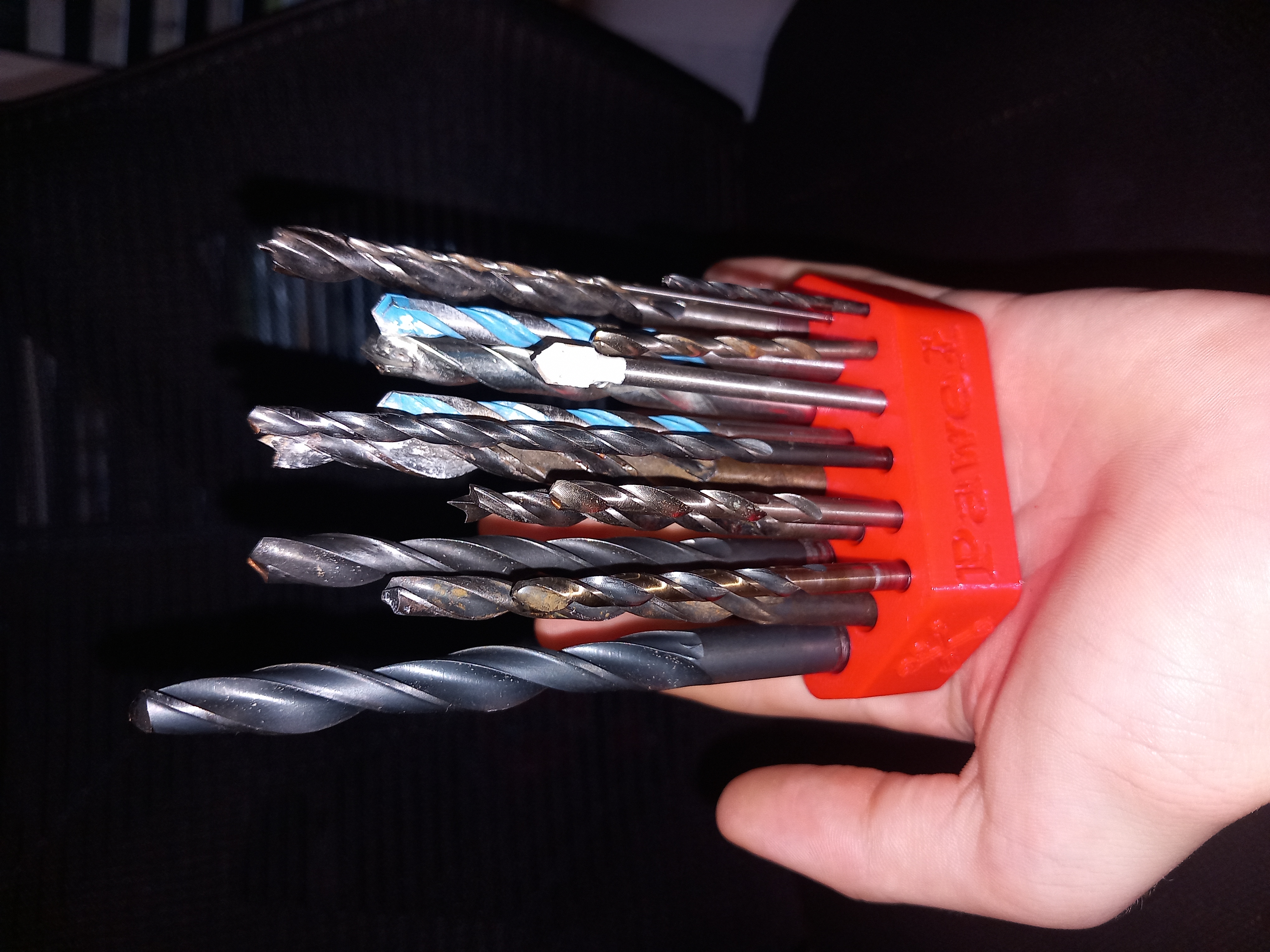 Drill bit organizer with name