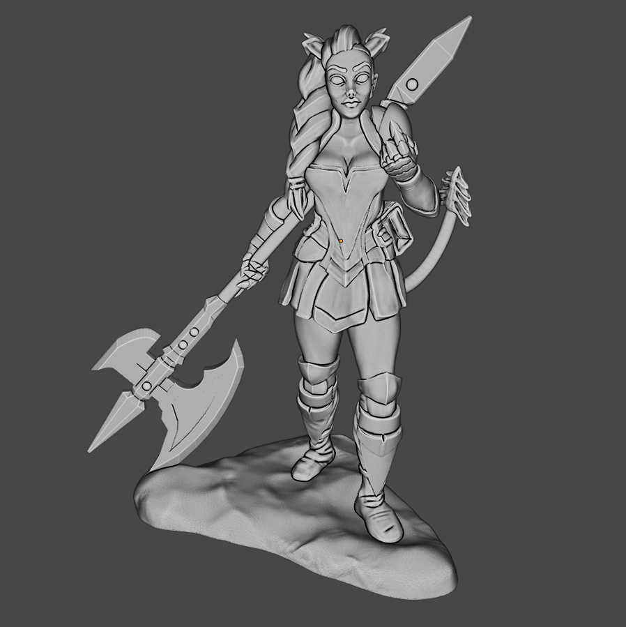 Female tiefling fighter table top games (28 mm)