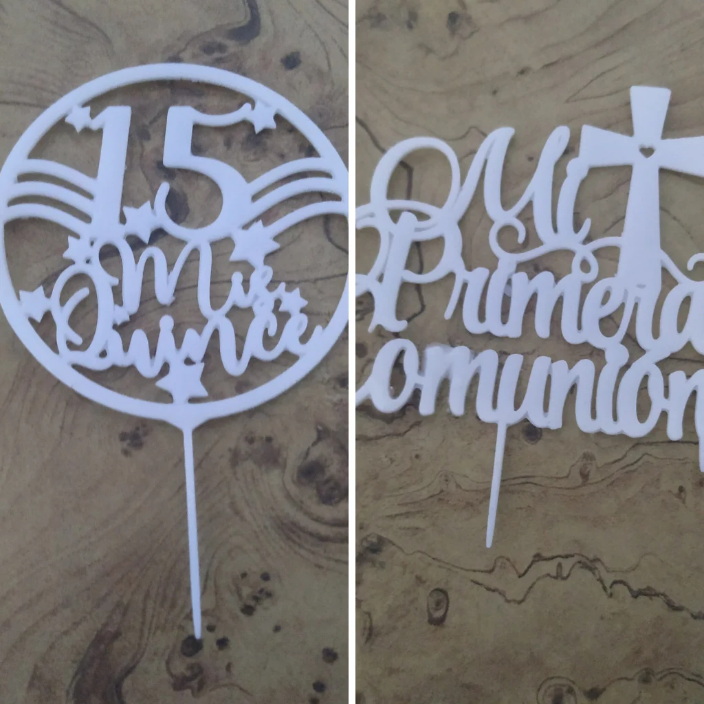 Cake toppers in Spanish, multiple designs