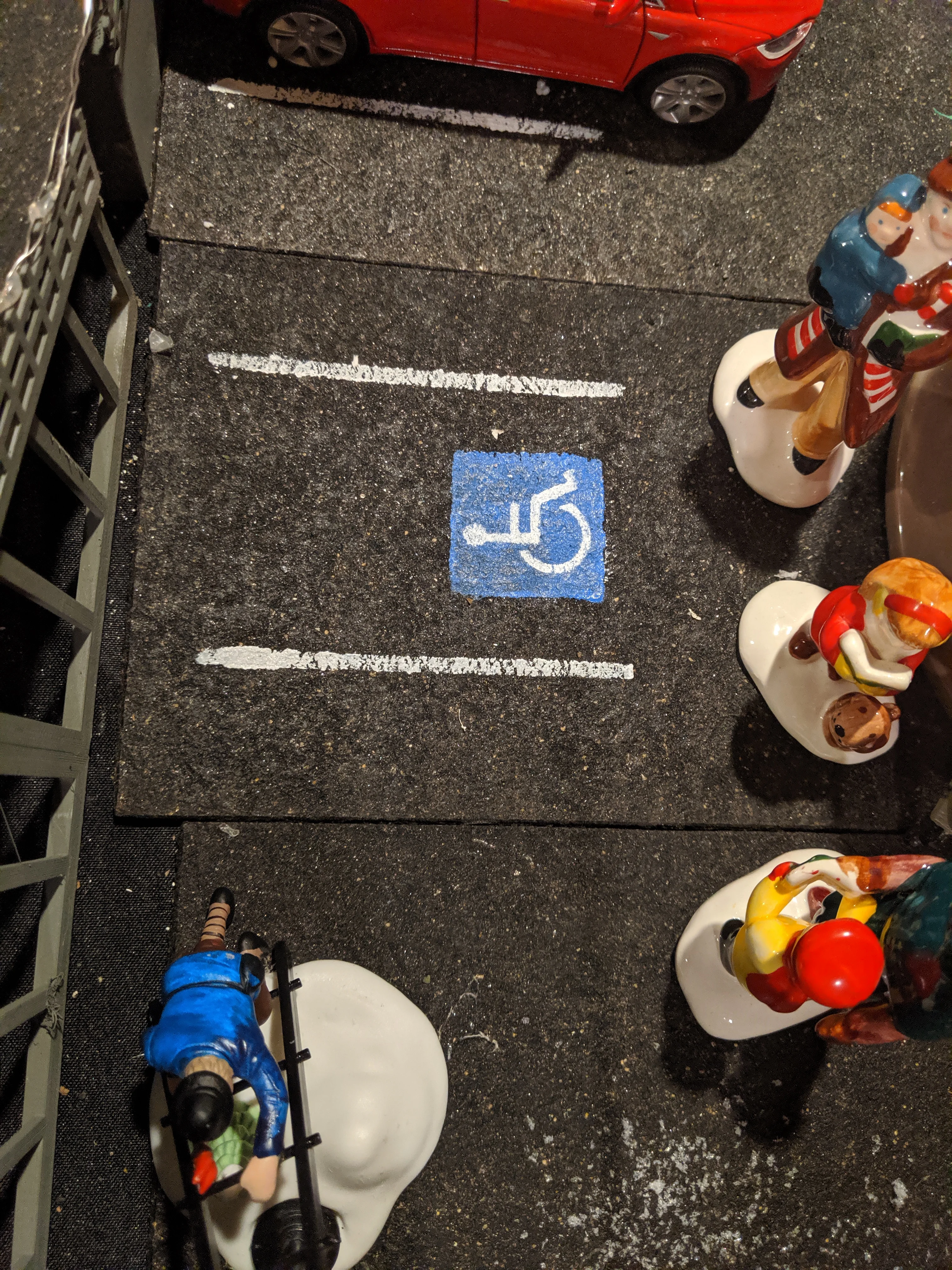 Model town parking lines and handicap sign stecils