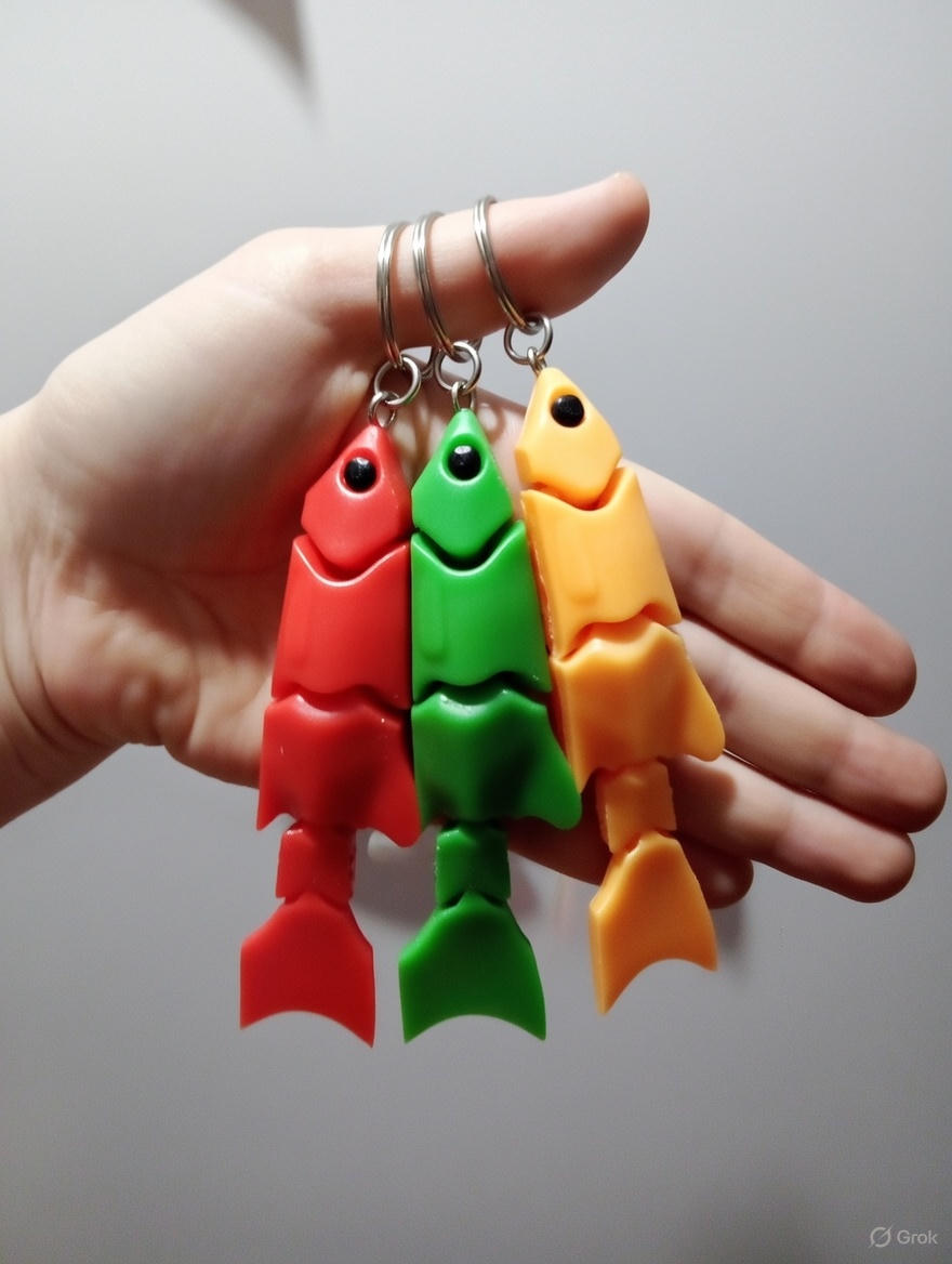 Articulated Danio Goldfish Keychain - Flexi Fish Toy