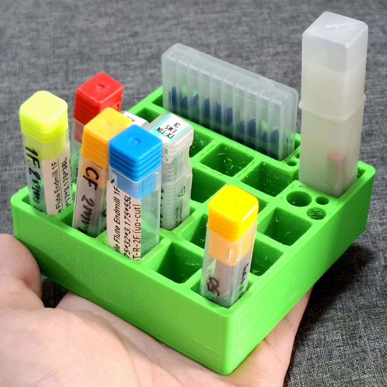 Endmill storage tray