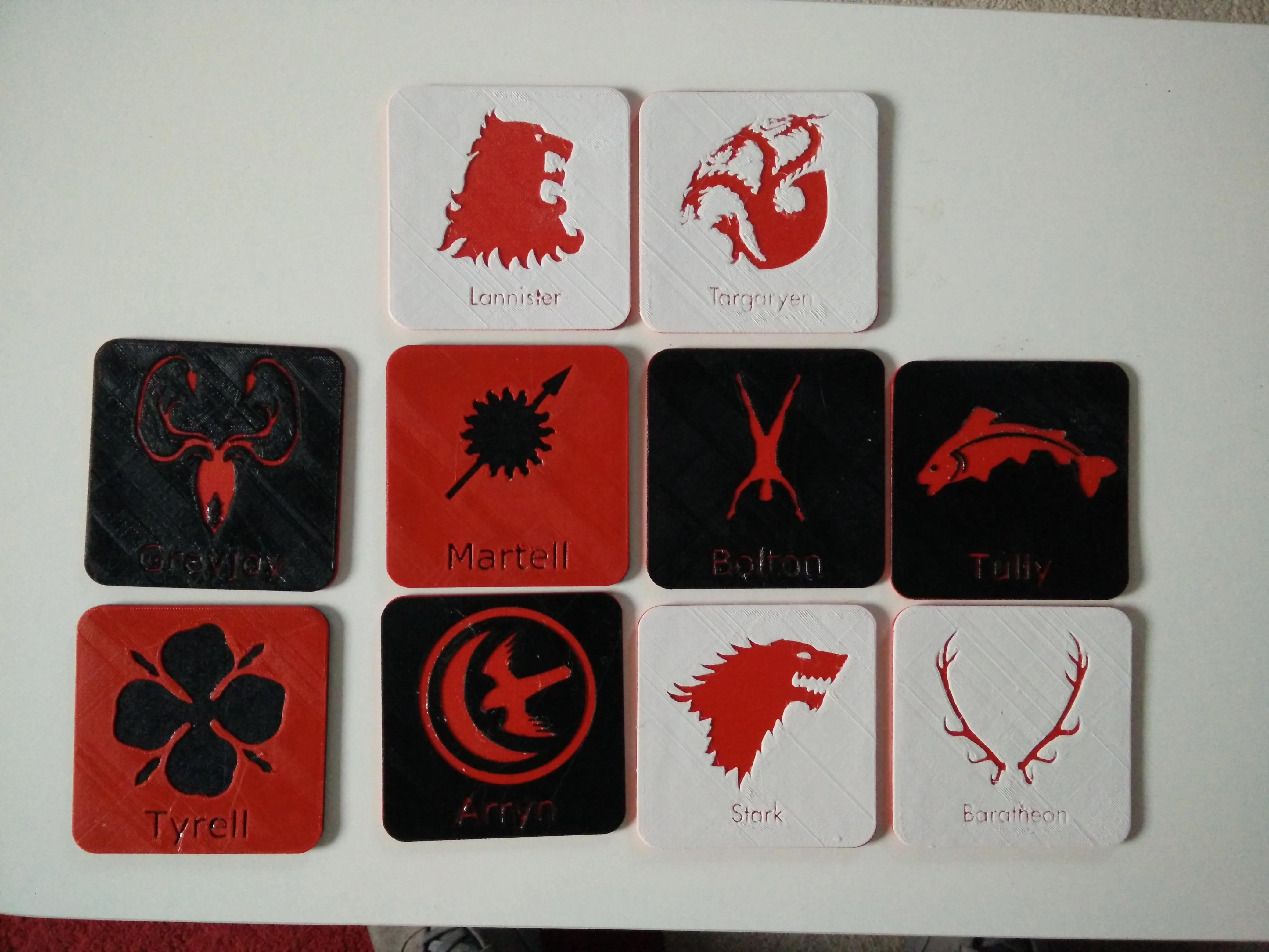 Game of Thrones beverage coasters (splite to be print in two times)