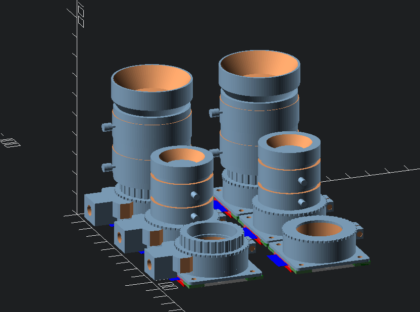 Raspberry Pi HQ Camera Reference Model with 6mm Wide Angle and 16mm Telephoto Lens models