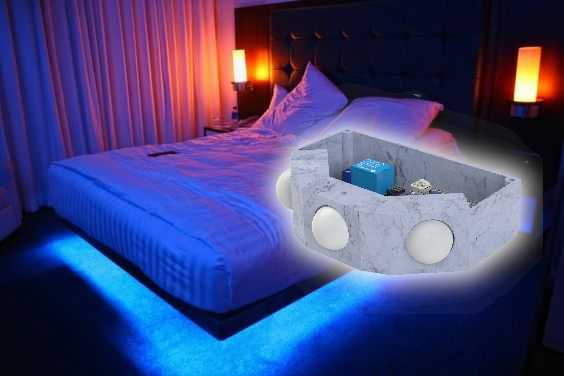 3x HC-SR501 PIR sensor housing for motion reactive bed light