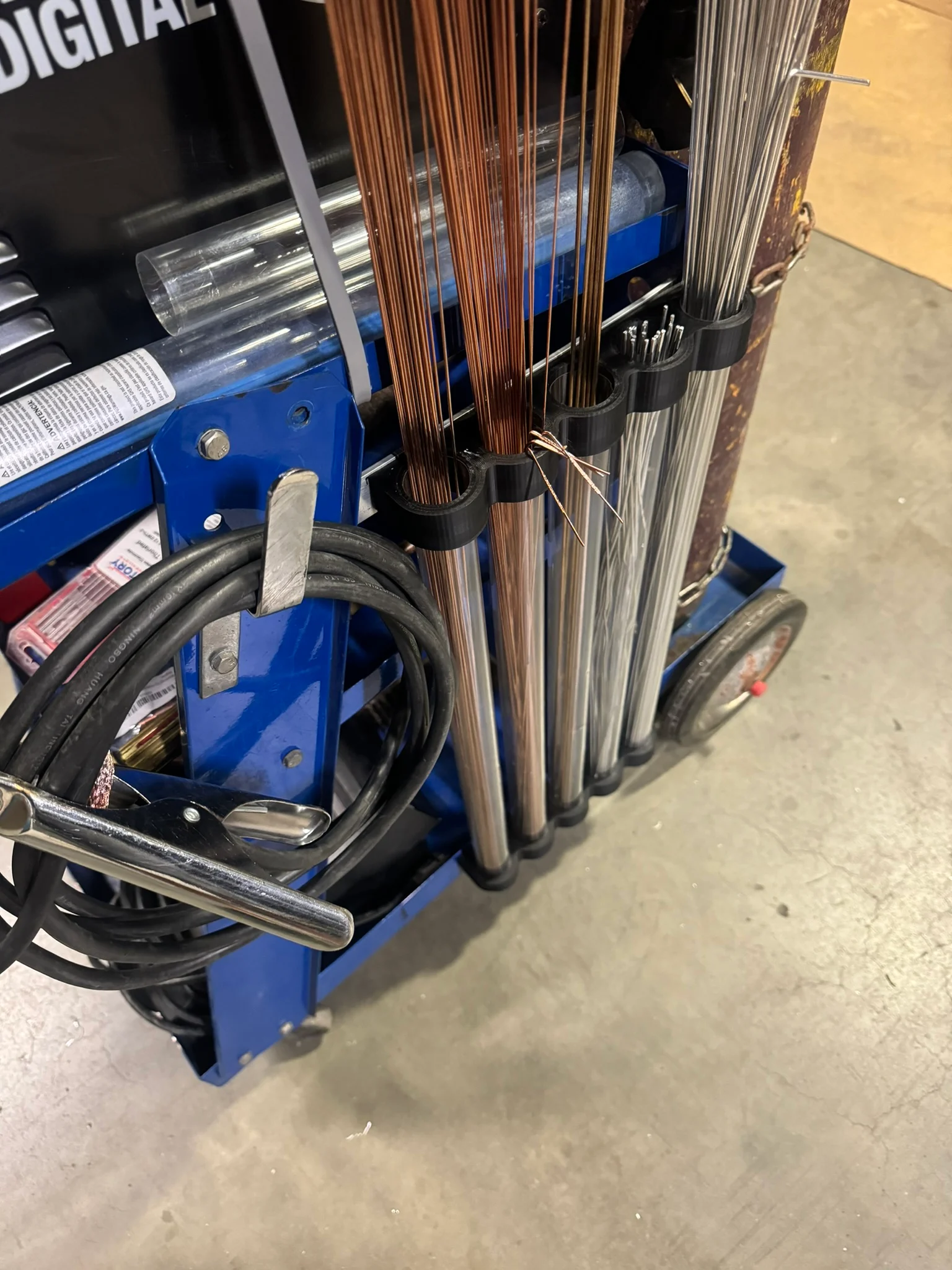 Tig Welding Filler Rod Rack For Side of Welding Cart